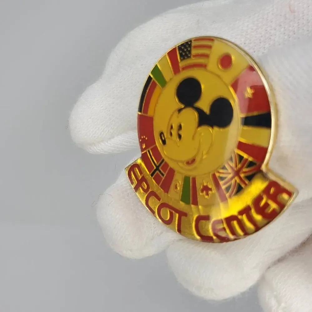Disney Parks Mickey Epcot Center Vintage Flag Pin